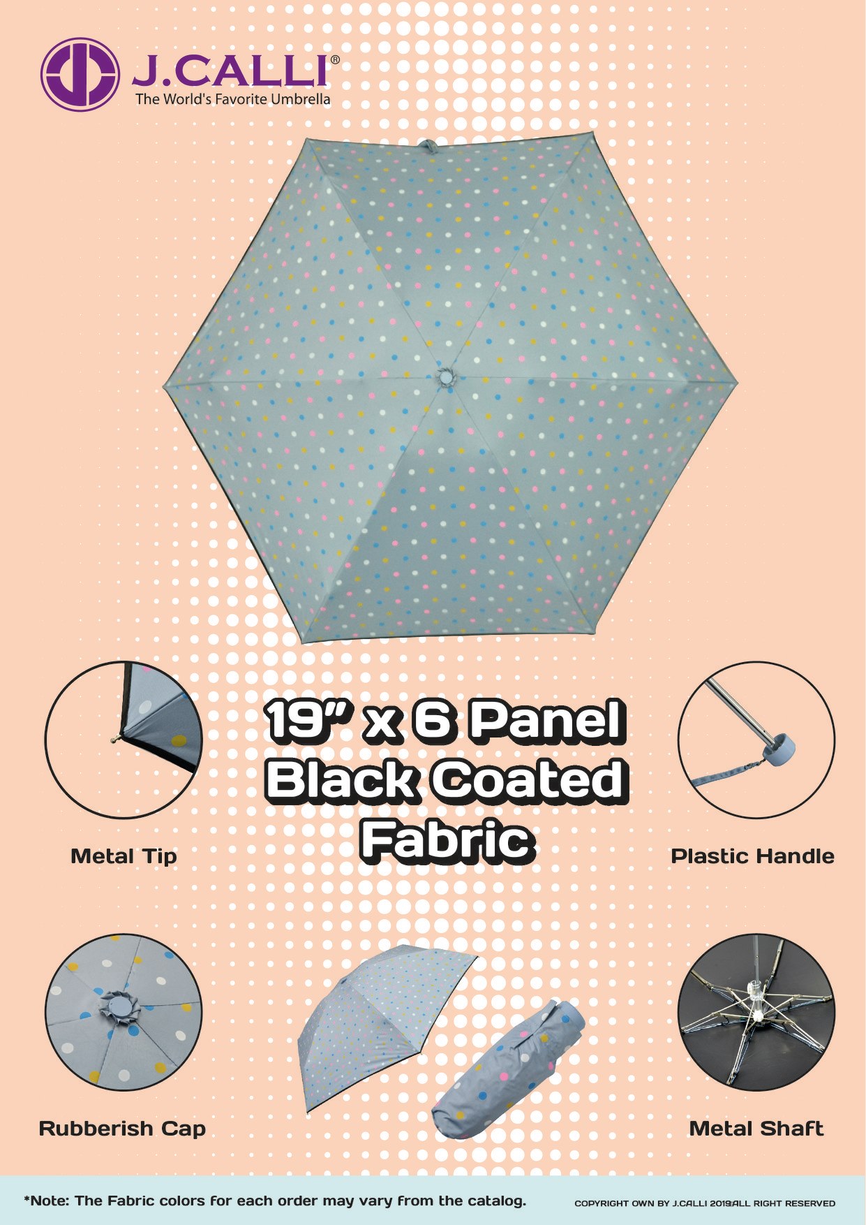 polkadots Black-coated umbrella-J.Calli